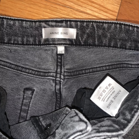 Anine Bing Frida Jeans Size 26 Charcoal Gray - Picture 7 of 7